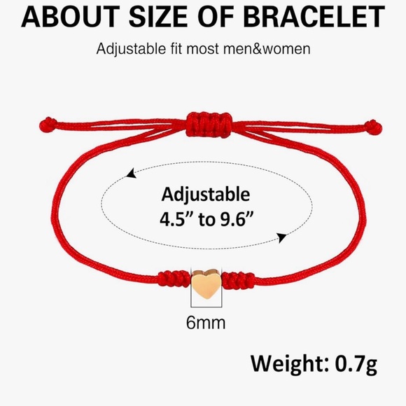 2Pcs Red String Thread Bracelet - Picture 2 of 2